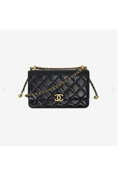 Chanel Wallet On Chain Calfskin &amp; Gold Black